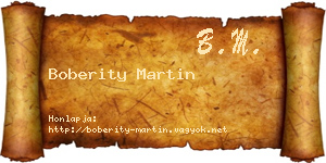 Boberity Martin névjegykártya